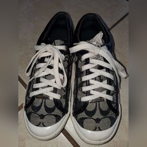 Coach logo canvas sneakers.  Size 8.5B.